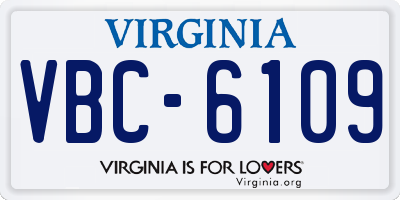 VA license plate VBC6109