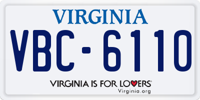 VA license plate VBC6110