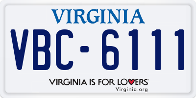 VA license plate VBC6111