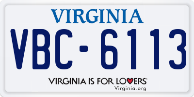VA license plate VBC6113