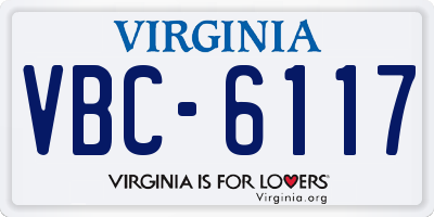VA license plate VBC6117