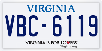 VA license plate VBC6119