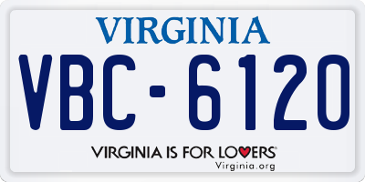 VA license plate VBC6120