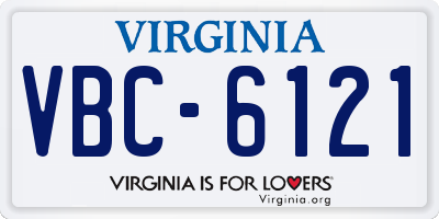 VA license plate VBC6121