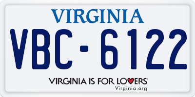 VA license plate VBC6122