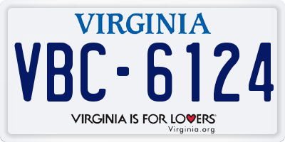 VA license plate VBC6124