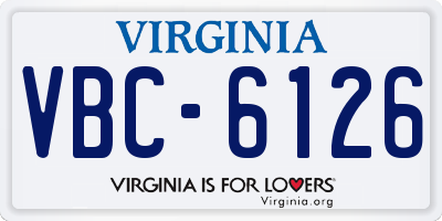 VA license plate VBC6126