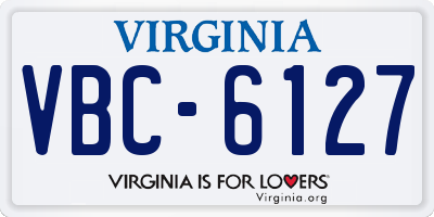 VA license plate VBC6127
