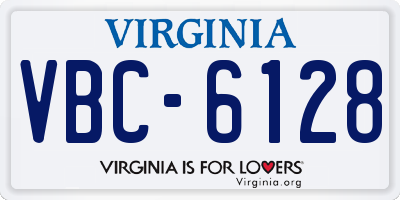 VA license plate VBC6128