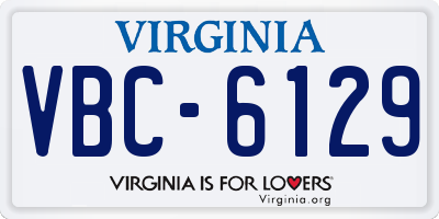 VA license plate VBC6129