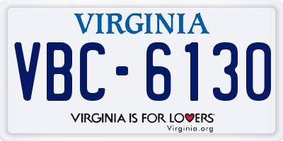 VA license plate VBC6130