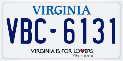 VA license plate VBC6131