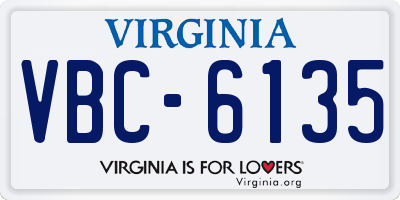 VA license plate VBC6135
