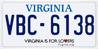 VA license plate VBC6138