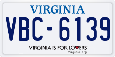 VA license plate VBC6139
