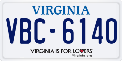 VA license plate VBC6140