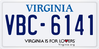 VA license plate VBC6141