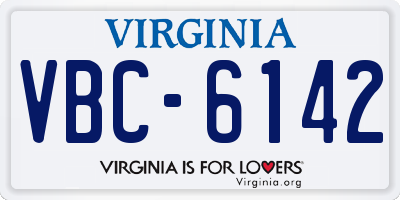 VA license plate VBC6142