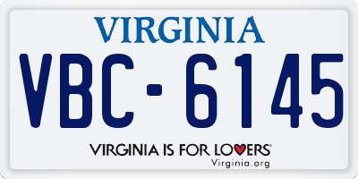 VA license plate VBC6145