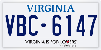 VA license plate VBC6147