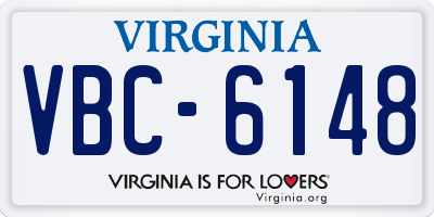 VA license plate VBC6148