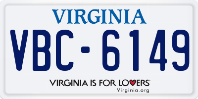 VA license plate VBC6149