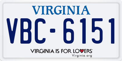 VA license plate VBC6151