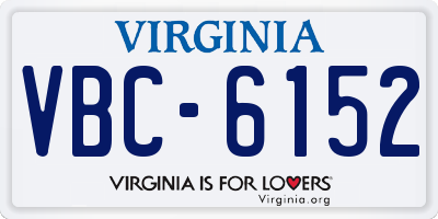 VA license plate VBC6152