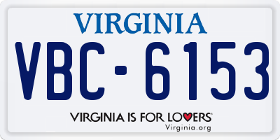 VA license plate VBC6153