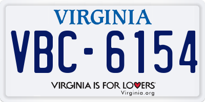 VA license plate VBC6154