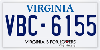 VA license plate VBC6155
