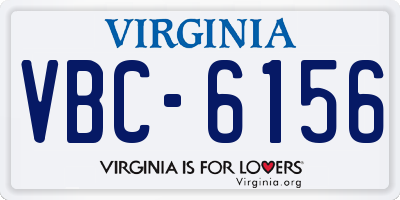 VA license plate VBC6156