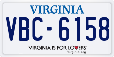VA license plate VBC6158