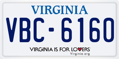 VA license plate VBC6160