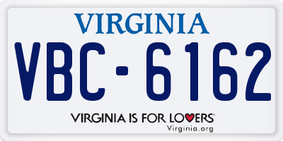 VA license plate VBC6162