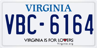 VA license plate VBC6164