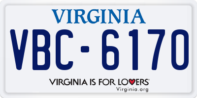 VA license plate VBC6170