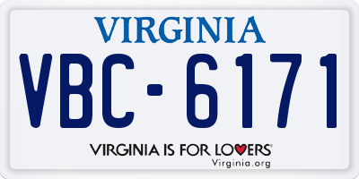 VA license plate VBC6171