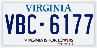 VA license plate VBC6177