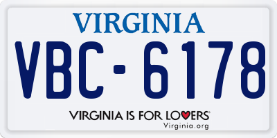 VA license plate VBC6178