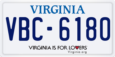 VA license plate VBC6180