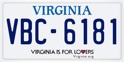 VA license plate VBC6181