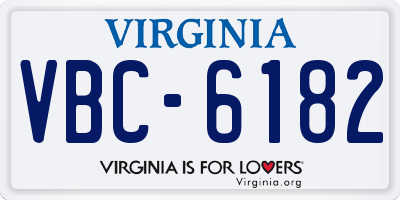 VA license plate VBC6182