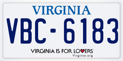VA license plate VBC6183