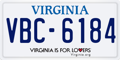 VA license plate VBC6184