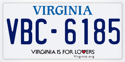 VA license plate VBC6185