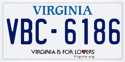 VA license plate VBC6186