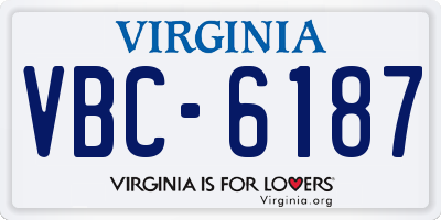 VA license plate VBC6187