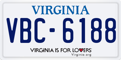 VA license plate VBC6188