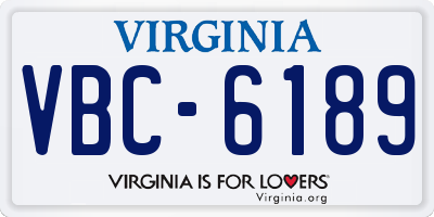 VA license plate VBC6189